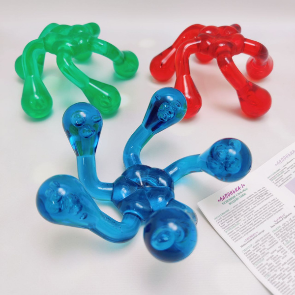 Массажер гладкий Лапонька - 1 для тела на пяти массажных элементах. Цвета Микс